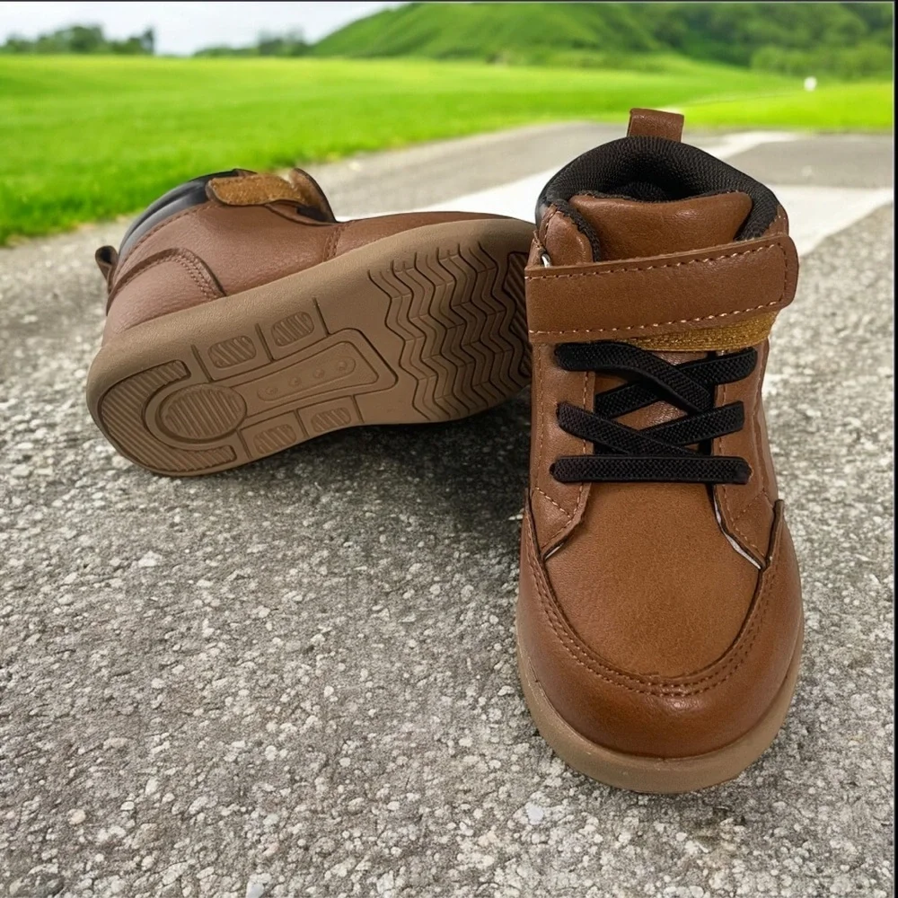 First Steps Kids Tan High-Top Boys Shoes